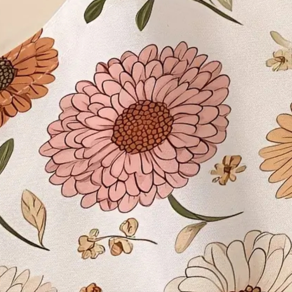 Floral PRINT CANVAS TOTE BAG - Picture 3 of 5